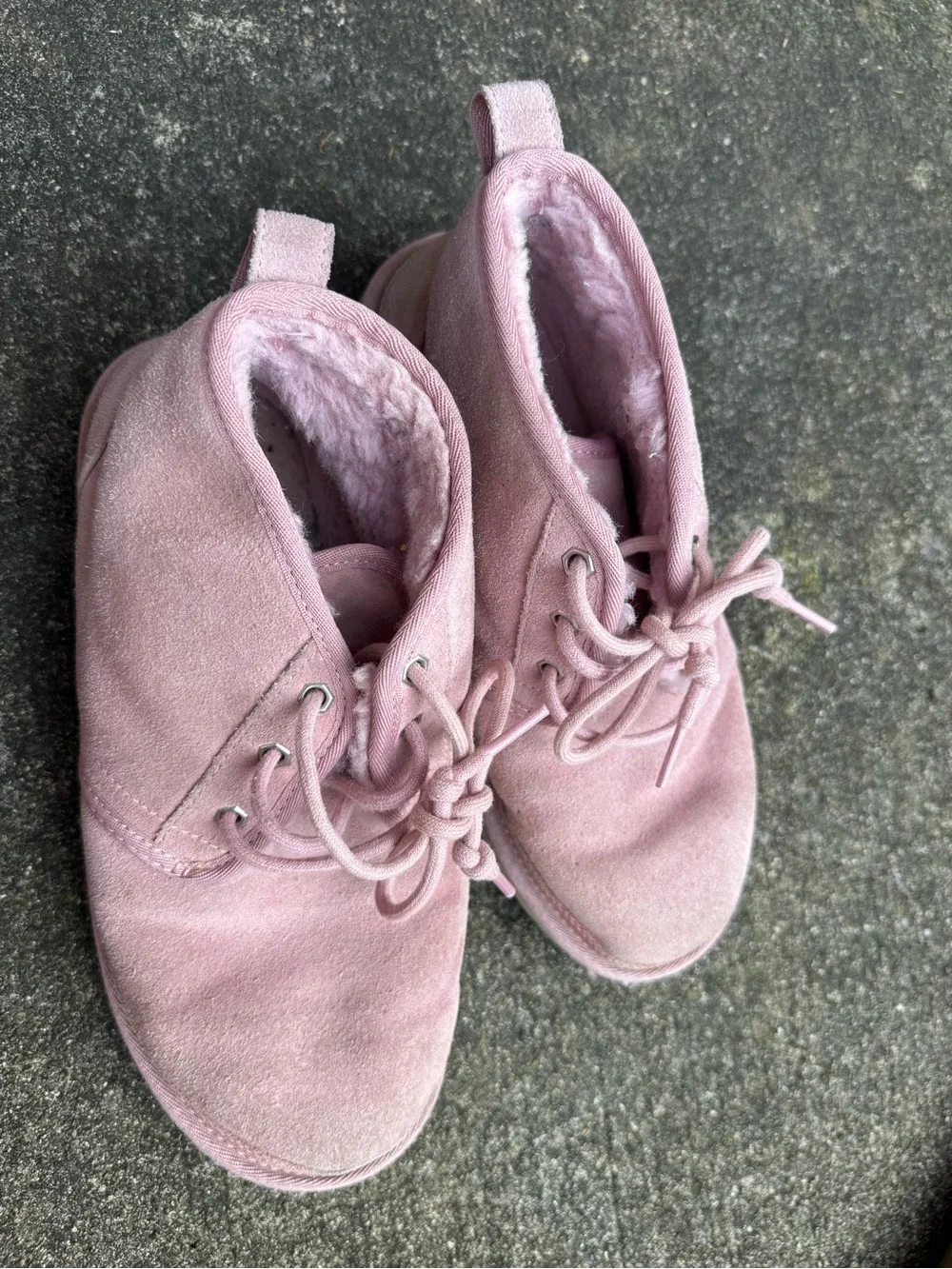 UGG Kids Blush Pink Suede Ankle Boots